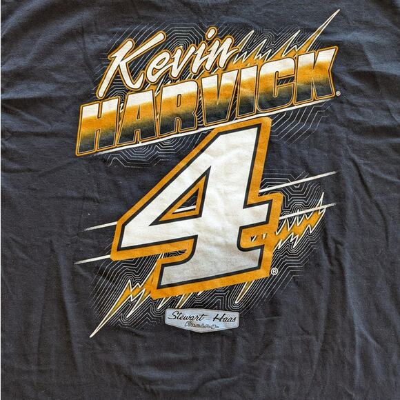 Nascar Shirt Mens Extra Large Black Stewart Haas Racing Kevin Harvick #4 - Picture 8 of 10